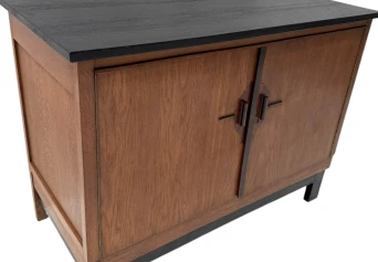 Art Deco Modernist Sideboard or credenza with Black Lacquered Top, 1930s